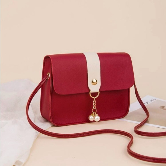 ⚠️Clearance Burgundy Red Mini Color Block Crossbody Bag - Picture 2 of 5